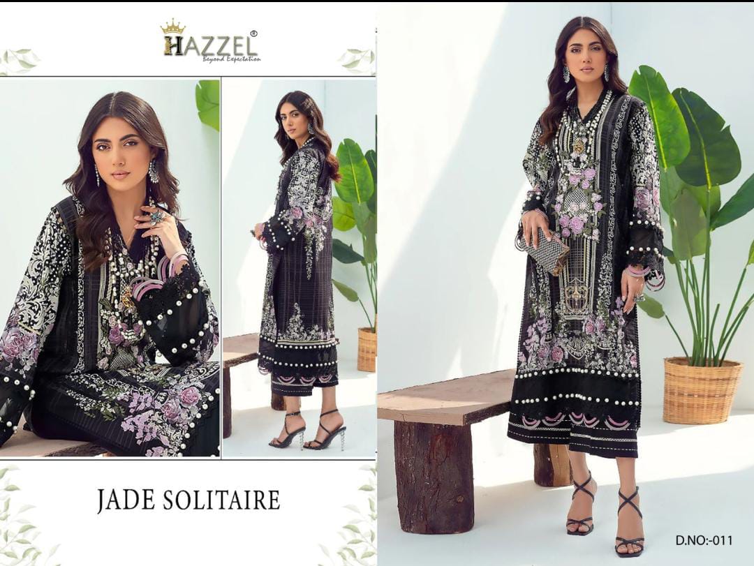 Hazzel Jade Solitaire Nx Cotton Pakistani Dress Material Catalog
